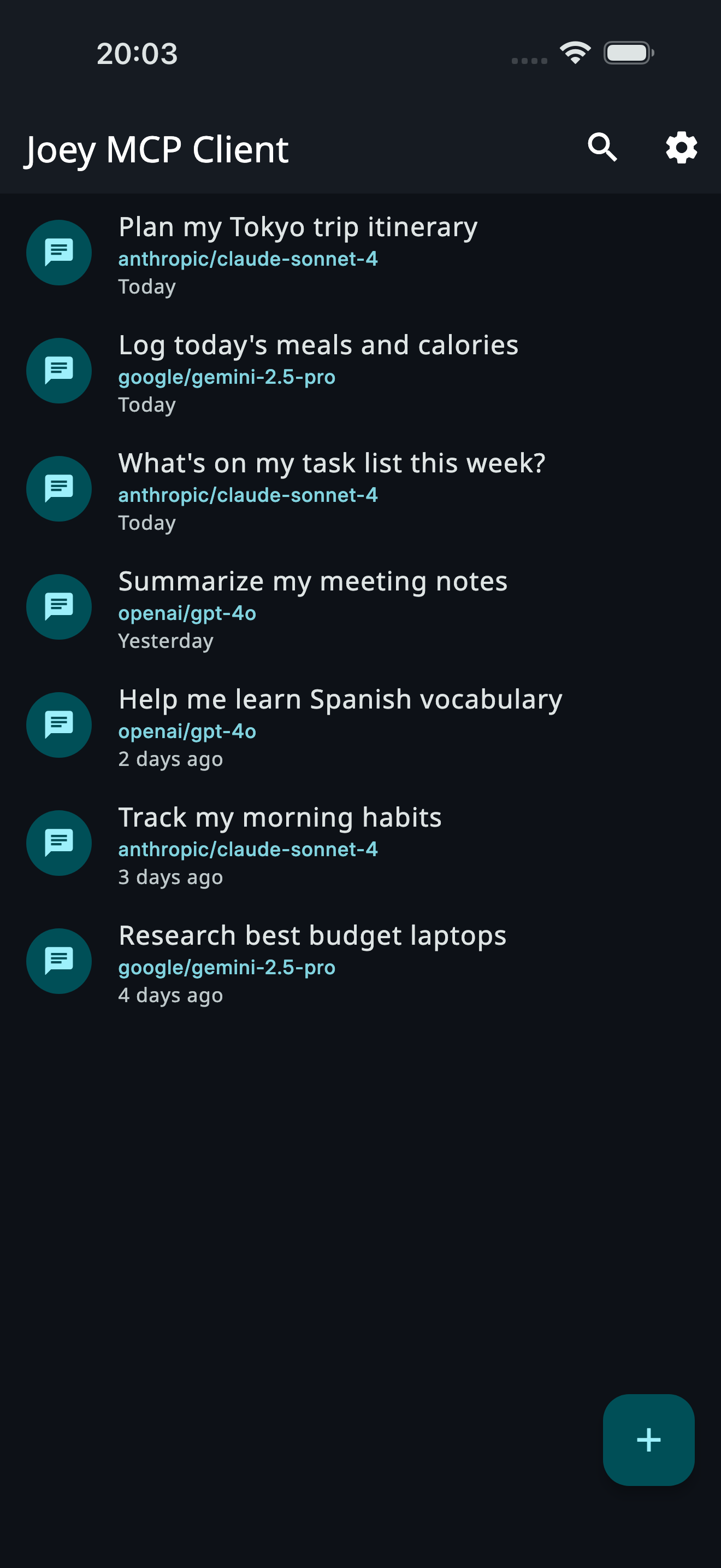 Joey conversation list